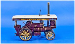 Model Traction Engine ``Mighty in Strength and Endurance``. Length 12 inches.
