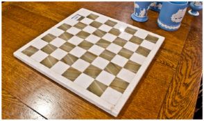 Marble Slab Chess Board. 14 Inch Diameter.