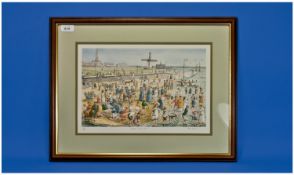 Tom Eccles Limited Edition Pencil Signed Coloured Print, Titled `Lytham Beach`. Number 250/800.