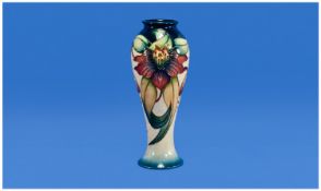 Moorcroft Baluster Form Tall Vase `Anna Lilly` Design. Designer Nicola Slaney. Date 1998. Stands