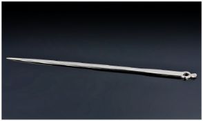 An Interesting American Sterling Silver Meat Skewer in the Style of Paul Revere. Marked sterling by