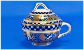 Coalport Lidded Cup In Gold And Blue
