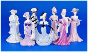 Collection of 7 Coalport Figures, comprising Lady Lilian, Lady Florence, Lady Rose, Lady Frances,