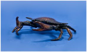 Early 20th Century Novelty Burnished Copper Figural Ink Well In The Form Of A Lobster. Hinged, the