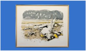 Pair of Michael Warren Limited Edition Lithographic Coloured Prints of a Term and Goose. Blind