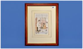 G.W. Birks Pencil Signed Limited Edition Coloured Print. Number 345-375. Titled ``At the dentist``.