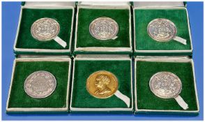 Six Royal College Of Surgeons Ireland Presentation And Medallions, Five In Silver And One In 9ct