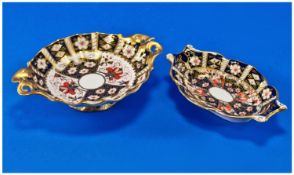 Royal Crown Derby Fine Small Imari Patterned Pin Dishes. 2 in total. Dated 1986 and 1974.