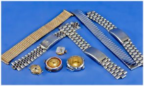 5 watch straps (one with Rolex crown) plus watch heads A/F