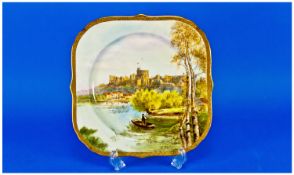 Royal Worcester Hand Painted Cabinet Plate, `Windsor Castle`. Signed Harry Ayrton. Made for Waring