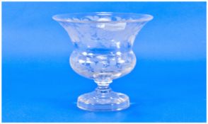 Victorian Footed And Etched Glass Bowl Of Campagna Shape. Grape and vine decorations to the body.