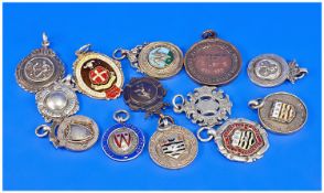 Blackpool Interest; 8 Various Silver Medals And Fobs, for Blackpool & District A.F.L, Blackpool