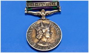 Northern Ireland Campaign Service Medal with green edged purple ribbon and Northern Ireland bar;