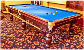 Riley Snooker Table, blue felt. Comes with cues, wall mounted cue stand, snooker balls, wall