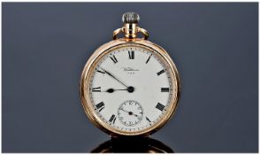 Waltham - 1920`s 9ct Gold Open Faced Pocket Watch. Fully hallmarked with period leather pouch.