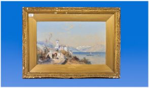 Thomas Charles Leeson Rowbotham 1823-1875, Title `Lake Como`. Watercolour/Gouach signed and dated