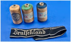 WW2 Uniform Thread - NSDAP, together with cuff title -SS Deutschland.