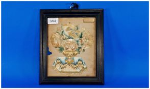 Small Floral Sampler 8 x 6½ Inches Bearing A Small Label ``Dame Dorothy Davenport Who Died In 1636,