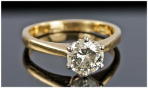 18ct Gold Single Stone Diamond Ring, Set With A Round Brilliant Cut Diamond, Fully Hallmarked, Ring