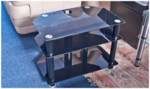 Modern Black Glass TV Stand