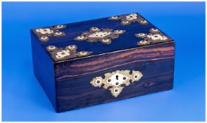 Victorian Simulated Rosewood Ladies Sewing Box Of Fine Decoration. The top embellished with