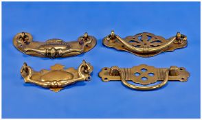 4 Antique brass drawer handles