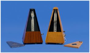 Vintage Metronomes Pyramid Design Wind Up Mechanism With Bell For 2,3,4,6 Time. Good working order.