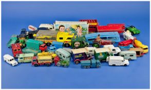 A Good Collection of Model Played With Cars, comprising petrol tanker, matchbox K-7 racing car