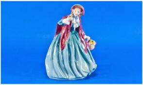 Royal Doulton Figure `Lady Charmian`. HN 1948. Green dress and red shawl, designer L. Harradine.