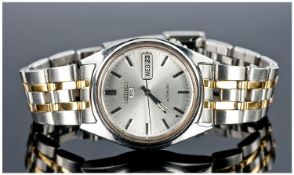 Gents Seiko Automatic Wristwatch, bi-metal bracelet