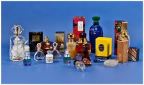 Box of Perfume Bottles (some with original content) - mostly glass 80`s & 90`s