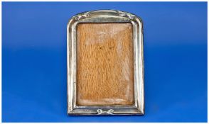 Silver Photo Frame, Shaped Rectangular Form, Wooden Backed With Strut, Hallmarked For Birmingham m