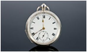 Swiss 15 Jewelled Sterling Silver Key  Wind and Set Open Faced Pocket Watch, with London import