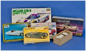 Collection Of Six Hobby Kits, Comprising Jaguar XK120 1/32 Scale, JaguarXJR-8 Sprint Type 1:24,