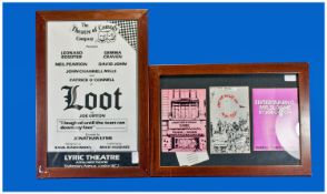 Joe Orton Memorabilia, Original theatre programmes for entertaining Mr. Sloane - What the Butler
