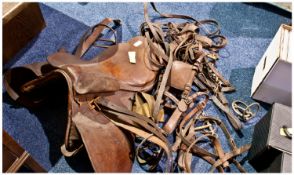 Military WW1 Officers Saddle Together With Harness, Straps,etc.
