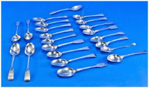 George III A Very Good Collection Of Silver Teaspoons. 22 in total. Comprising, 1. Two spoons