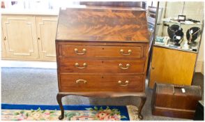 Early 20th Century Mahogany Bureau, fall opening to reveal drawers and pigeon holes, above three