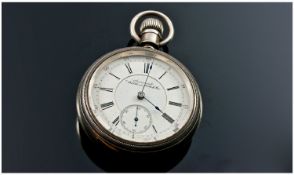 American Waltham Co. Open Faced Silver Pocket Watch. Circa 1890`s. 171.1 grams. Not Working A/F