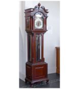 Late Victorian Mahogany Quarter-Chiming Longcase Clock. The Substantial Case With Glazed Side