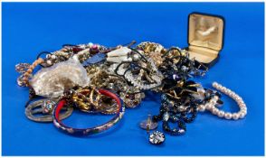 Collection Of Costume Jewellery, Comprising Brooches, Beads, Bangles etc