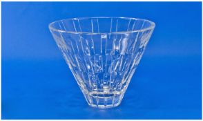 Stuart Cut Crystal Bowl of Conical and Geometric Shape. Stands 7 inches high. Mint condition.