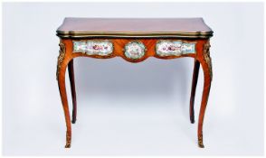 Fine Mid 19th Century Kingwood Veneered and Ormolu Mounted Card Table, in the French taste, the top