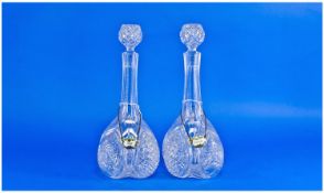 Pair of Late Victorian Cut Glass Decanters, both with wine labels for `Port` and `Sherry`.