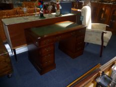 Modern Pedestal Desk, fitted with three drawers to top, raised on pedestals, one fitted with three
