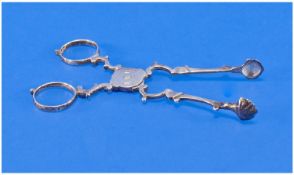 Edwardian Pair of Silver Scissors Action Sugar Nips. Fully hallmarked for Birmingham 1902. 5 inches