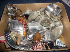 Collection of Various Silver Plated Items, including dishes, flatware and other items