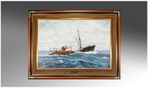 Keith Sutton 1924-1991 Oil On Board, Titled `Fleetwood Lady`. Signed and framed. 19.5 inches by 29.