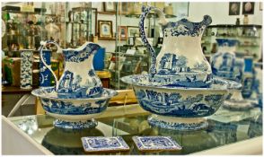 Collection of Spode `Italian`, comprising a large jug & bowl, a smaller jug and bowl and a very