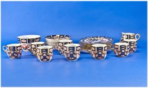 Royal Crown Derby Coffee Set, Imari Pattern 2451, Comprising Six Coffee Cans, Saucers And Side
